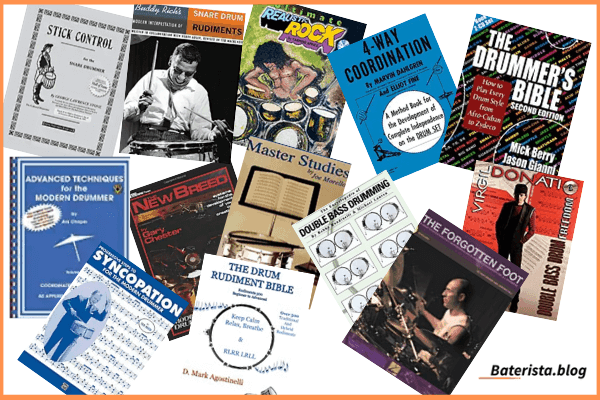 Libros recomendados para aprender y recibir clases de batería por medio de libros y pdf. Baterista.blog