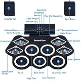 Asmuse Batería Electrónica Portátil Tambor E-Drum Plegable de Mesa con...