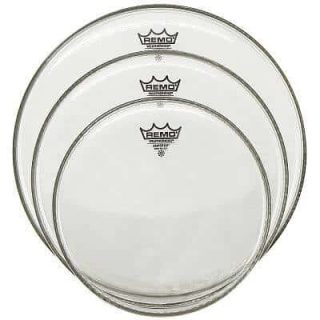 parches para batería marca remo Set de Parches para batería marca Remo Emperor, color blanco.